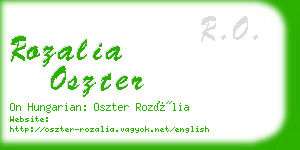 rozalia oszter business card